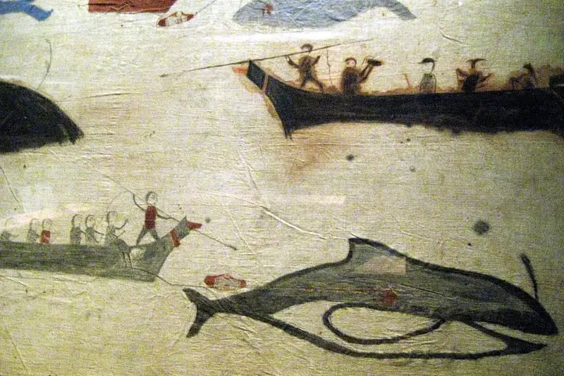 Pintura representando a caça às baleias